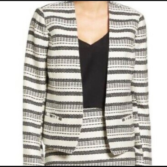 HALOGEN (Nordstrom ) Tweed Jacket Radiant Black size S - Picture 2 of 7